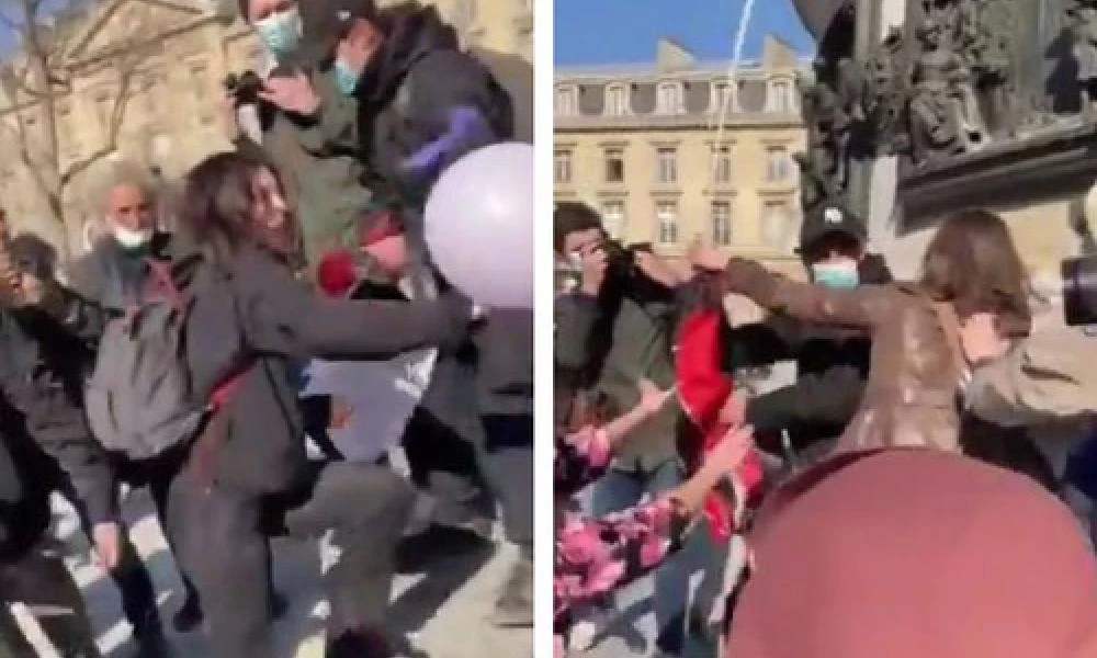 Σκηνές απείρου κάλλους! Ξύλο μεταξύ φεμινιστριών και τραβεστί την Ημέρα της Γυναίκας